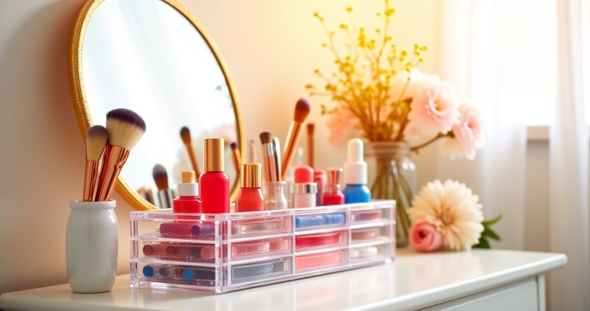 Best acrylic makeup organizers for Fourth of July-themed makeup in teen bedrooms